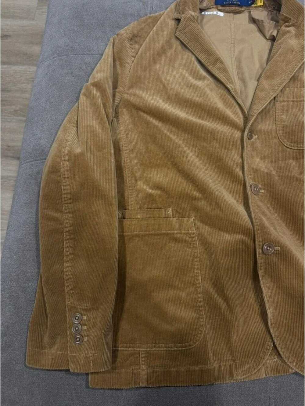 Polo Ralph Lauren Corduroy Blazer Sport Coat Tan Brown 44L